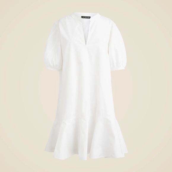 New JCREW Size M Delilah Dress in Cotton Poplin in White $148 CJ492 - Picture 3 of 8